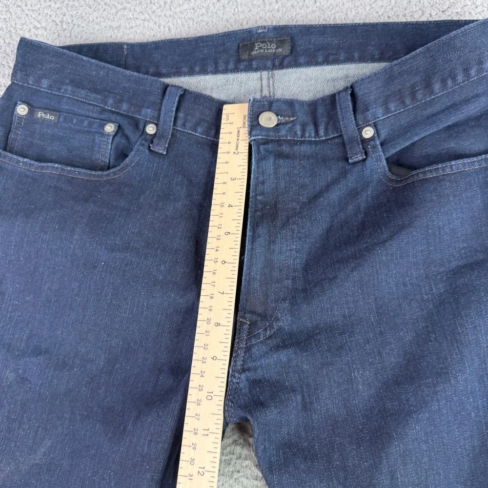 Polo Ralph Lauren Jeans Mens 36x32 Blue Hampton Relaxed Straight Dark Wash Denim